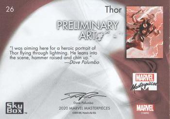 2020 SkyBox Marvel Masterpieces - Preliminary Art #26 Thor Back