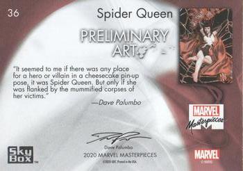 2020 SkyBox Marvel Masterpieces - Preliminary Art #36 Spider Queen Back
