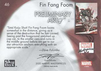 2020 SkyBox Marvel Masterpieces - Preliminary Art #46 Fin Fang Foom Back