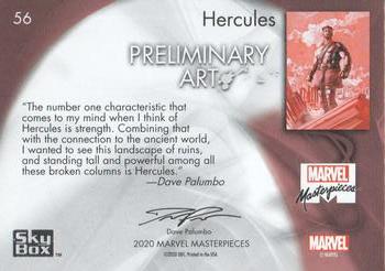 2020 SkyBox Marvel Masterpieces - Preliminary Art #56 Hercules Back
