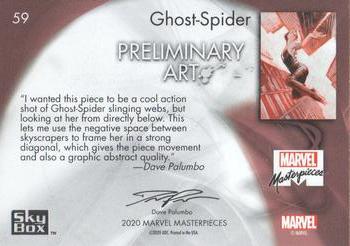 2020 SkyBox Marvel Masterpieces - Preliminary Art #59 Ghost-Spider Back