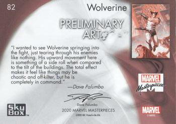 2020 SkyBox Marvel Masterpieces - Preliminary Art #82 Wolverine Back