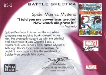 2020 SkyBox Marvel Masterpieces - Battle Spectra #BS3 Spider-Man vs. Mysterio Back