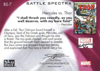 2020 SkyBox Marvel Masterpieces - Battle Spectra #BS7 Hercules vs. Thor Back