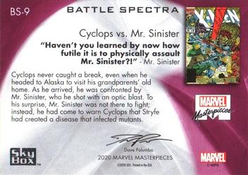 2020 SkyBox Marvel Masterpieces - Battle Spectra #BS9 Cyclops vs. Mr. Sinister Back