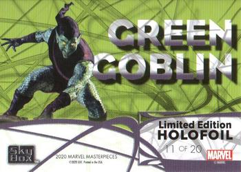 2020 SkyBox Marvel Masterpieces - Holofoil #HF11 Green Goblin Back