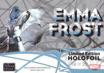 2020 SkyBox Marvel Masterpieces - Holofoil #HF14 Emma Frost Back