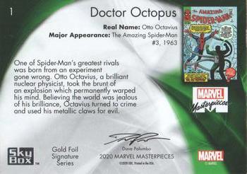 2020 SkyBox Marvel Masterpieces - Gold Foil #1 Doctor Octopus Back