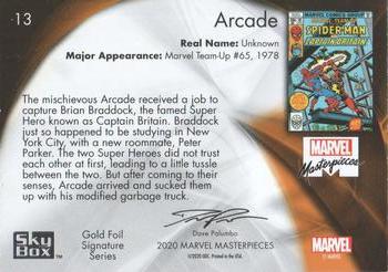 2020 SkyBox Marvel Masterpieces - Gold Foil #13 Arcade Back