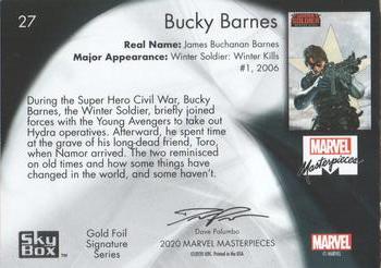 2020 SkyBox Marvel Masterpieces - Gold Foil #27 Bucky Barnes Back