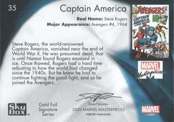 2020 SkyBox Marvel Masterpieces - Gold Foil #35 Captain America Back