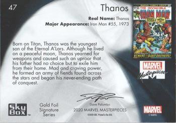 2020 SkyBox Marvel Masterpieces - Gold Foil #47 Thanos Back