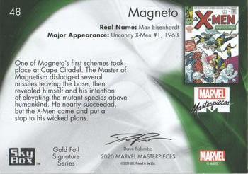 2020 SkyBox Marvel Masterpieces - Gold Foil #48 Magneto Back
