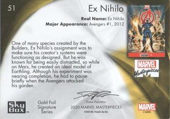 2020 SkyBox Marvel Masterpieces - Gold Foil #51 Ex Nihilo Back