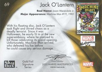 2020 SkyBox Marvel Masterpieces - Gold Foil #69 Jack O'Lantern Back