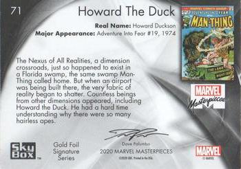 2020 SkyBox Marvel Masterpieces - Gold Foil #71 Howard The Duck Back