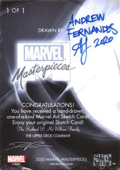 2020 SkyBox Marvel Masterpieces - Sketches #NNO Andrew Fernandes Back