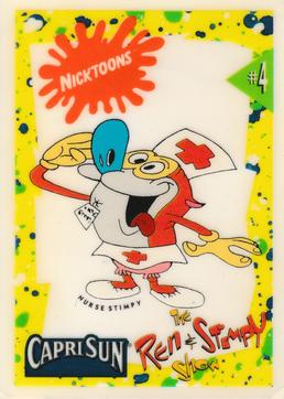 1992 Capri Sun Nicktoons Decals #4 Nurse Stimpy Front