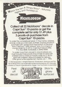 1992 Capri Sun Nicktoons Decals #13 Mr. Horse Back