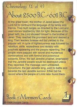 1996 Insight Book of Mormon #1 2500 B.C.-601 B.C. Back