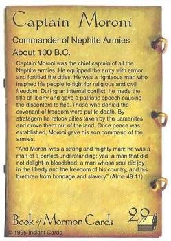 1996 Insight Book of Mormon #29 Captain Moroni Back