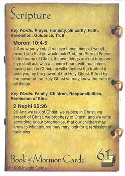 1996 Insight Book of Mormon #61 Scripture Back