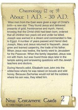 1998 Insight New Testament Cards #2 1 A.D.-30 A.D. Back
