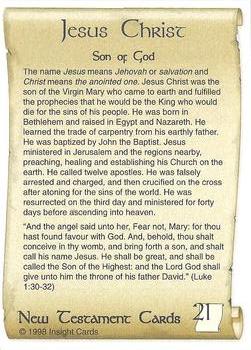 1998 Insight New Testament Cards #21 Jesus Christ Back
