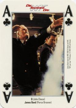 2002 Cartamundi James Bond Die Another Day Playing Cards #A♣ Q (John Cleese) / James Bond (Pierce Brosnan) Front
