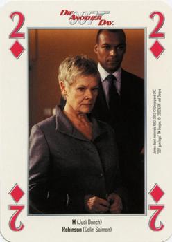2002 Cartamundi James Bond Die Another Day Playing Cards #2♦ M (Judi Dench) / Robinson (Colin Salmon) Front