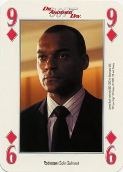 2002 Cartamundi James Bond Die Another Day Playing Cards #9♦ Robinson (Colin Salmon) Front