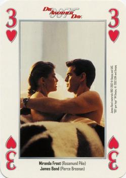 2002 Cartamundi James Bond Die Another Day Playing Cards #3♥ Miranda Frost (Rosamund Pike) / James Bond (Pierce Brosnan) Front