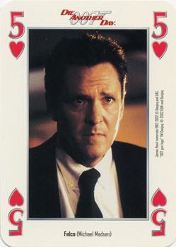 2002 Cartamundi James Bond Die Another Day Playing Cards #5♥ Falco (Michael Madsen) Front