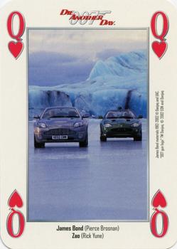 2002 Cartamundi James Bond Die Another Day Playing Cards #Q♥ James Bond (Pierce Brosnan) / Zao (Rick Yune) Front