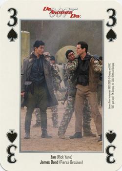 2002 Cartamundi James Bond Die Another Day Playing Cards #3♠ Zao (Rick Yune) / James Bond (Pierce Brosnan) Front