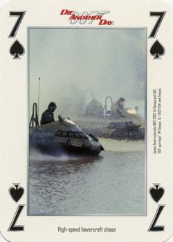 2002 Cartamundi James Bond Die Another Day Playing Cards #7♠ High-Speed Hovercraft Chase Front