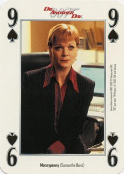 2002 Cartamundi James Bond Die Another Day Playing Cards #9♠ Moneypenny (Samantha Bond) Front