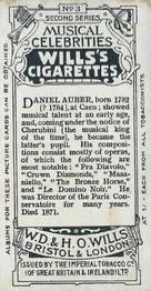 1914 Wills's Musical Celebrities #3 Daniel Auber Back