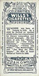 1914 Wills's Musical Celebrities #15 Sir Frederick Bridge Back