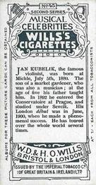 1914 Wills's Musical Celebrities #45 Jan Kubelik Back