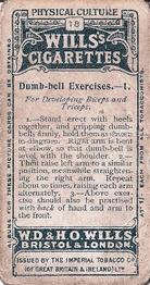 1914 Wills's Physical Culture #18 Dumb-bell Exercises - 1 Back