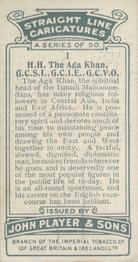 1926 Player's Straight Line Caricatures #1 H H The Aga Khan GCSI GCIE GCVO Back