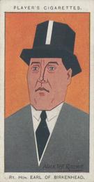 1926 Player's Straight Line Caricatures #8 Earl of Birkenhead Front