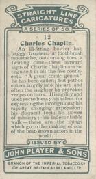 1926 Player's Straight Line Caricatures #12 Charles Chaplin Back