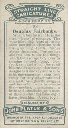1926 Player's Straight Line Caricatures #22 Douglas Fairbanks Back