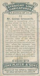 1926 Player's Straight Line Caricatures #25 Mr. George Grossmith Back