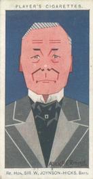 1926 Player's Straight Line Caricatures #32 Rt. Hon. Sir W. Joynson-Hicks Front