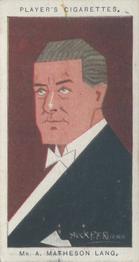 1926 Player's Straight Line Caricatures #34 A. Matheson Lang Front
