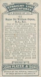 1926 Player's Straight Line Caricatures #43 William Orpen Back