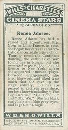 1928 Wills's Cinema Stars (1st Series) #1 Renee Adoree Back